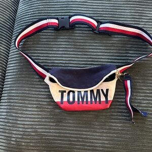 Tommy Hilfiger Navy and Red Logo Belt Bag